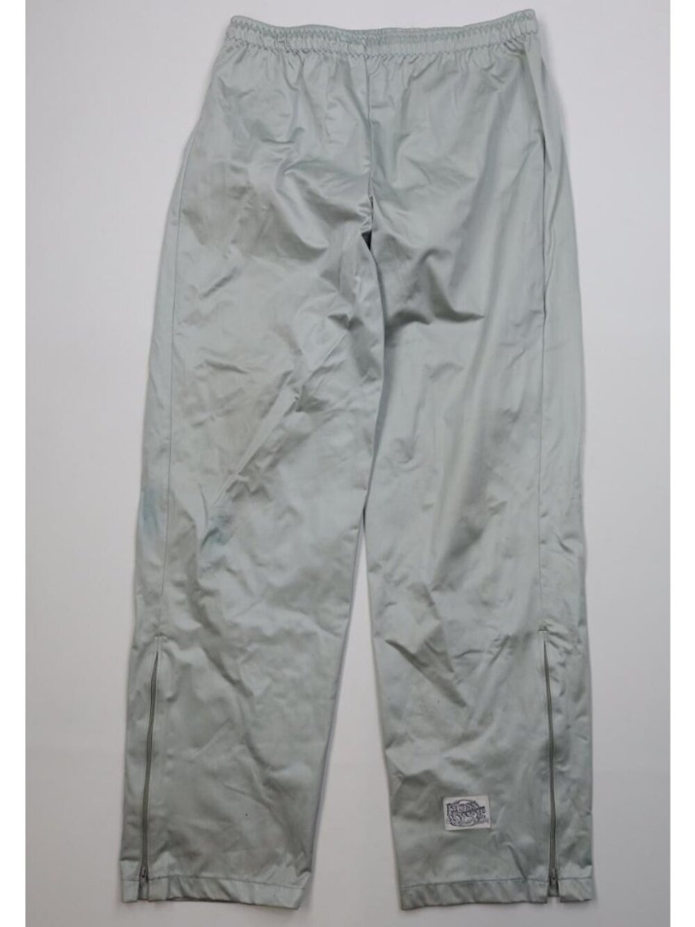 Vintage 80s Streetwear Mens Medium Blank Waterproof Goretex Running Pants Silver